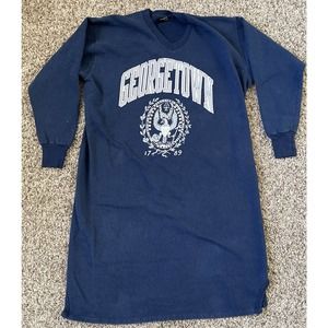 Vintage 90s Georgetown Puffer Paint L/XL USA Womens Sleeper Sweatshirt VTG